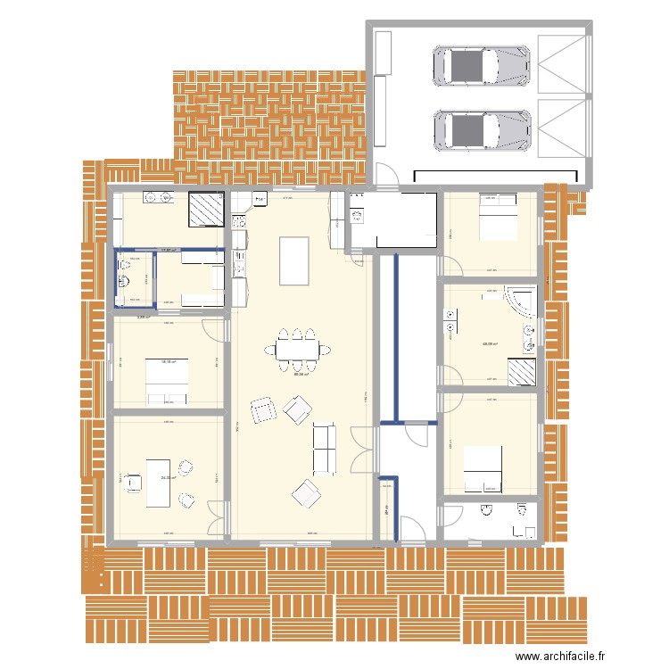 maison 20230803. Plan de 6 pièces et 202 m2