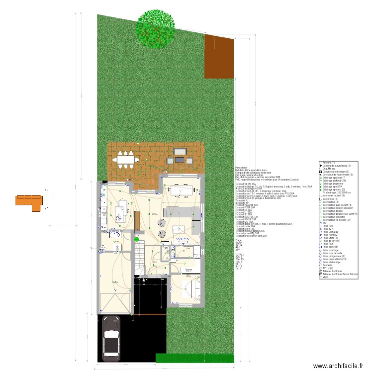 Plan Quartz modifié Electricité. Plan de 20 pièces et 167 m2