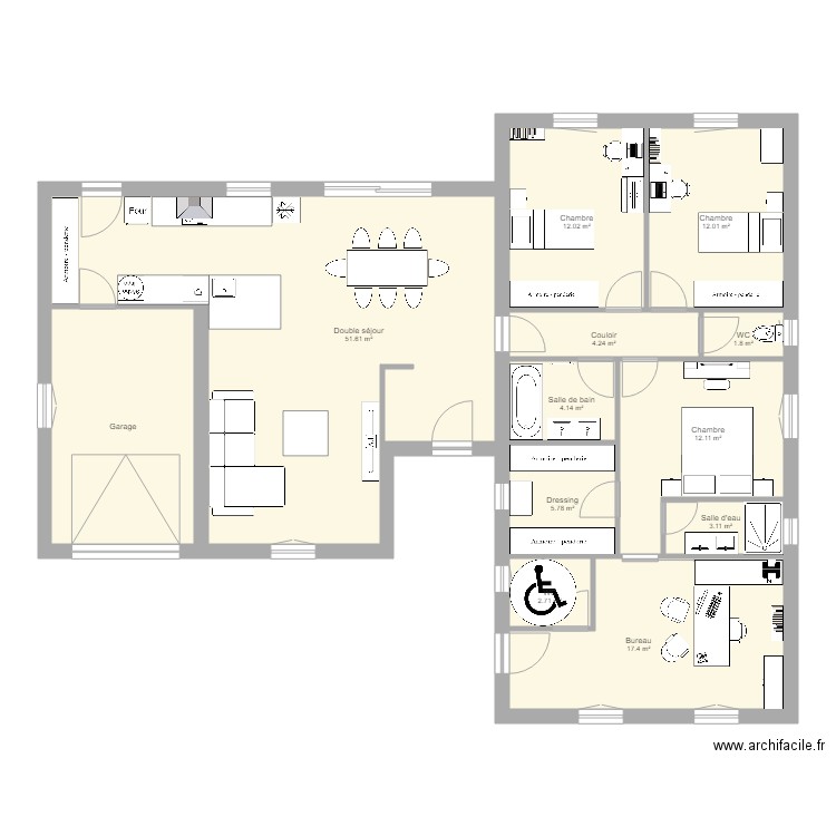 maison et bureau. Plan de 0 pièce et 0 m2