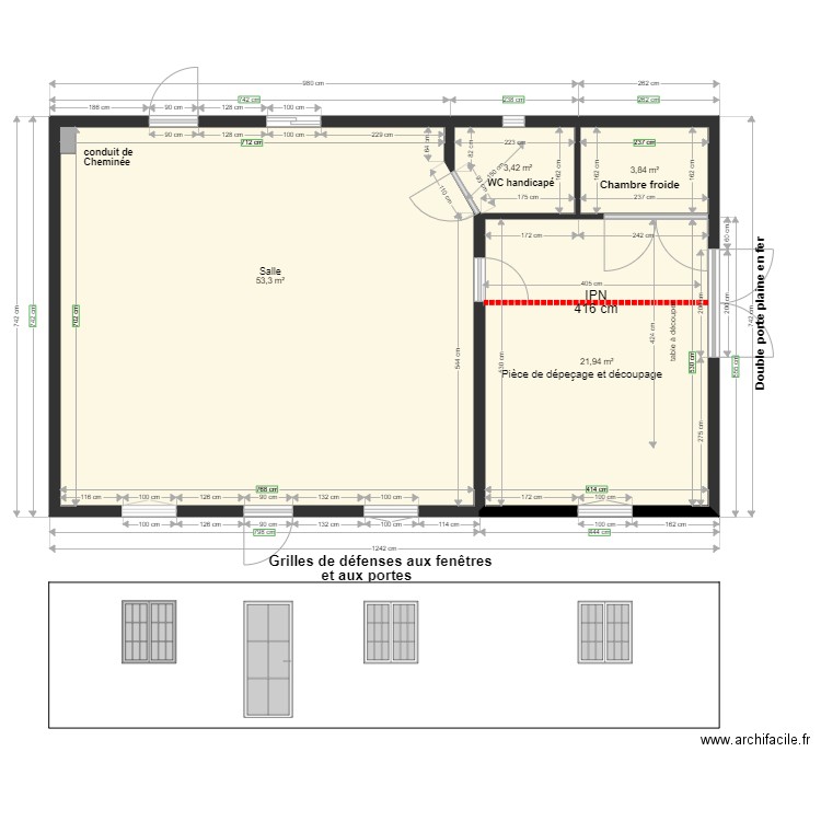  Plan  Pavillon de chasse. Plan de 0 pièce et 0 m2