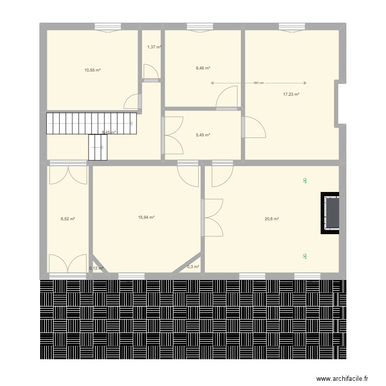 NANCY_RDC_EXISTANT_A. Plan de 18 pièces et 293 m2