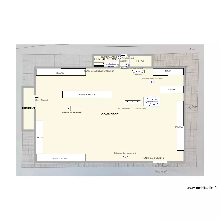 EPICERIE ARMAND  INTRUSION . Plan de 