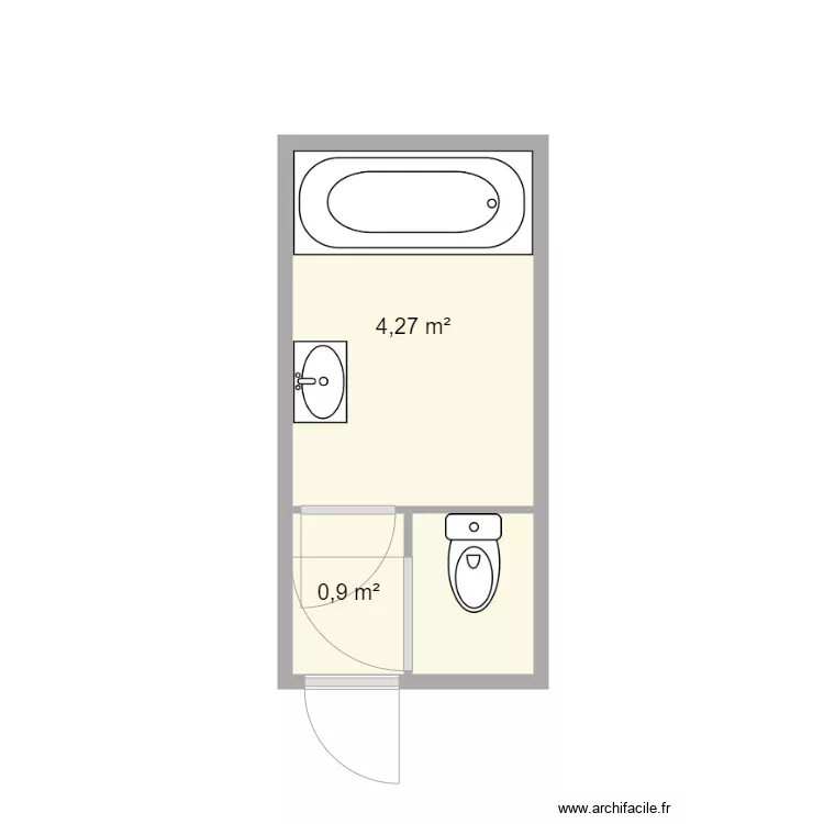 Grosjean existant SDB. Plan de 