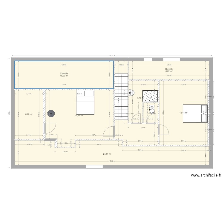 Joce 5. Plan de 11 pièces et 114 m2