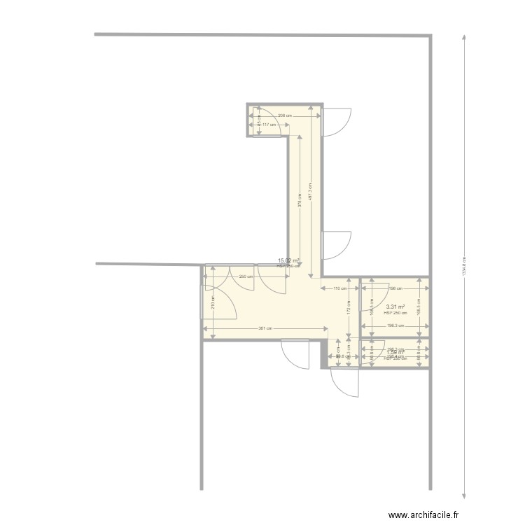 lavaux. Plan de 3 pièces et 20 m2