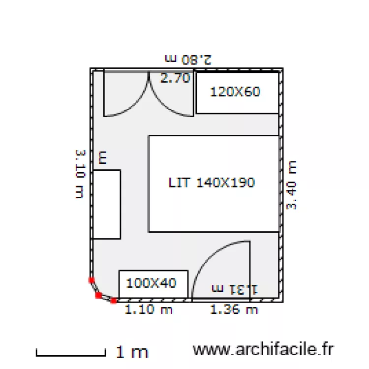 CHAMBRE PARIS 10. Plan de 