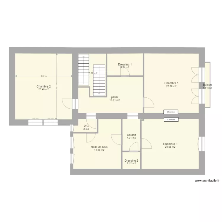 maison  Etage 1. Plan de 