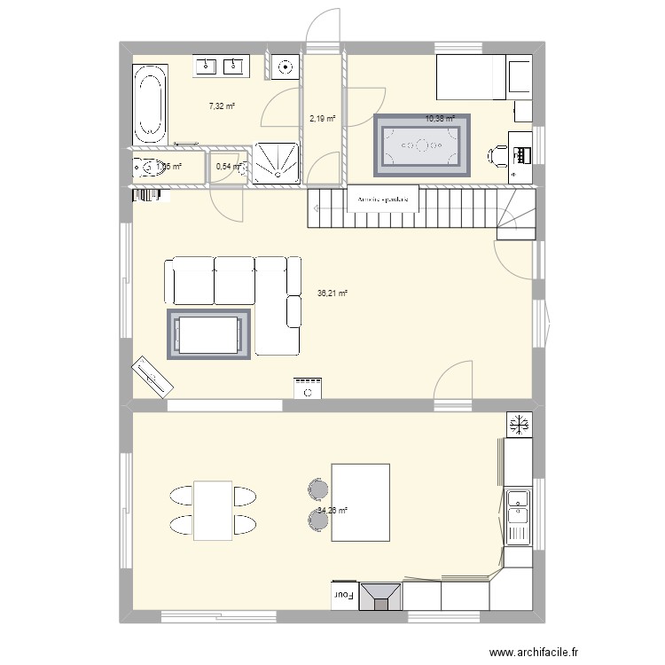 projet extension maison rdc. Plan de 7 pièces et 92 m2