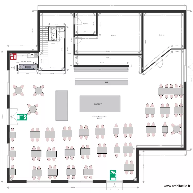 AMNEVILLE CAFE PARIS. Plan de 