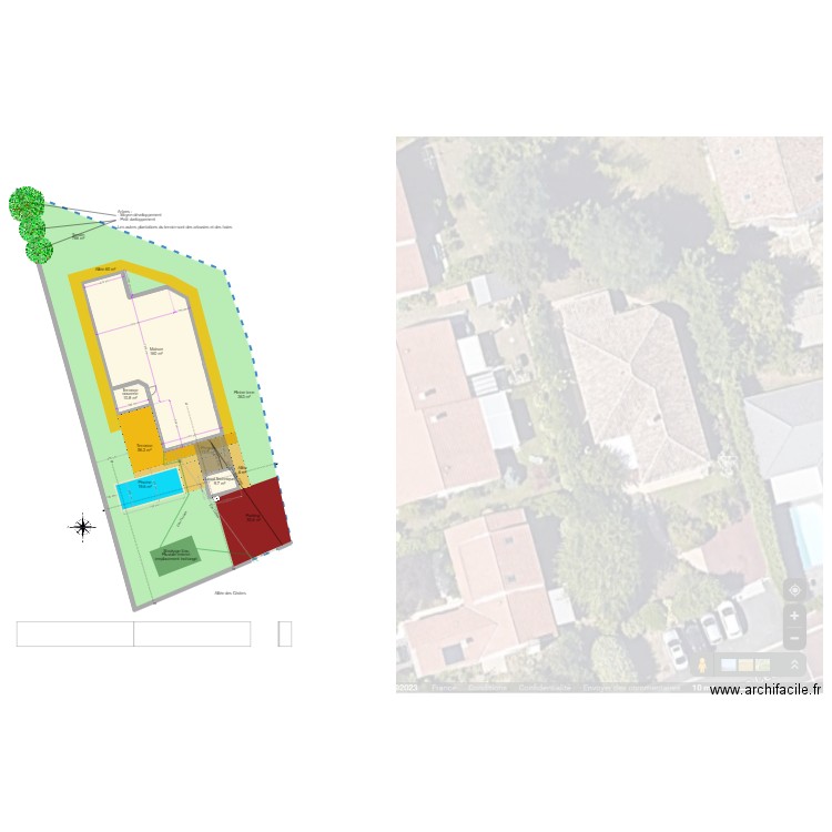 Piscine v7. Plan de 3 pièces et 177 m2