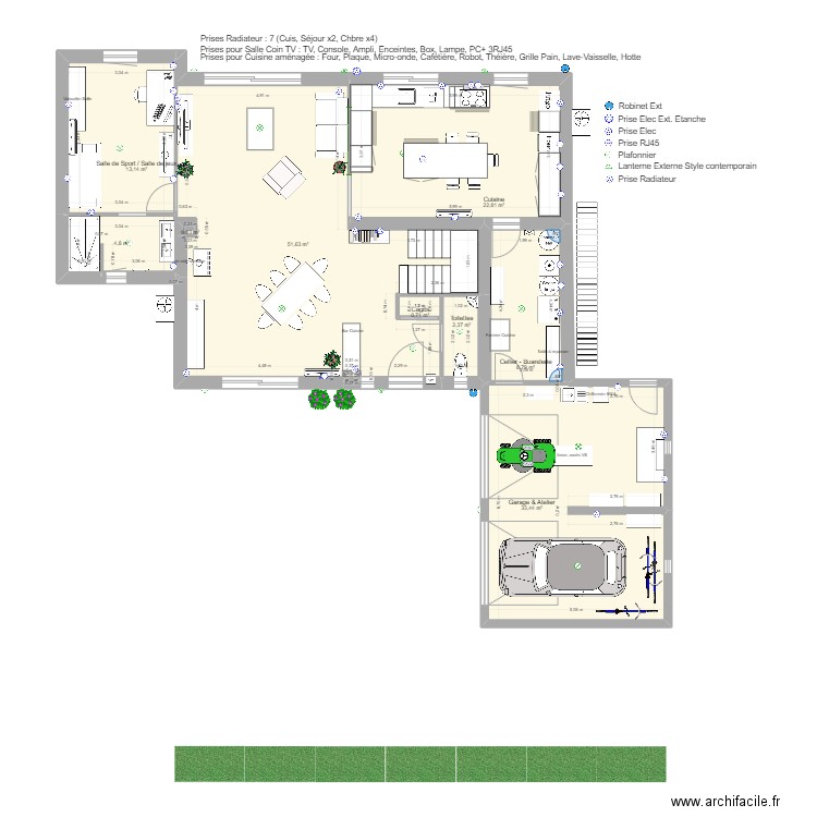NEW Pavillon RdC Etage. Plan de 20 pièces et 205 m2