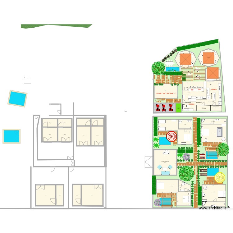 projet villa sri 4villa 2chambres double centrale. Plan de 0 pièce et 0 m2