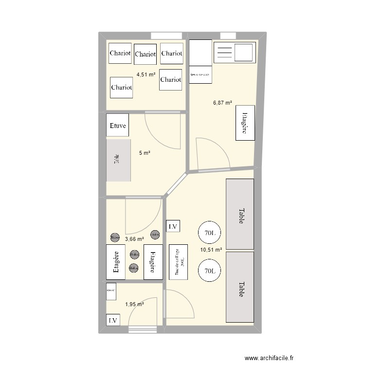 Briançon_V2. Plan de 6 pièces et 32 m2