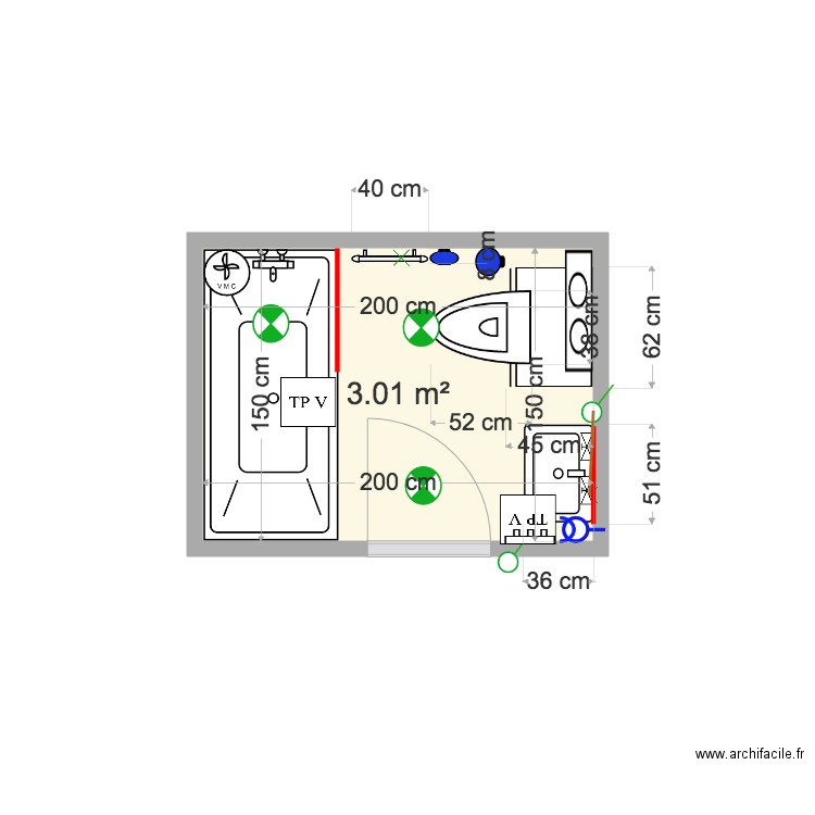 Bel SDB R1 FIN V1. Plan de 0 pièce et 0 m2