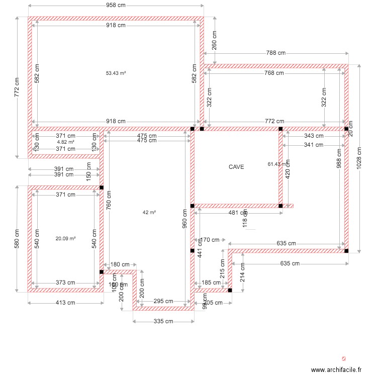 FONDATIONS. Plan de 0 pièce et 0 m2