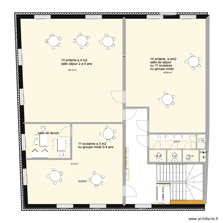 ext creche dude bati iso corniche. Plan de 8 pièces et 152 m2