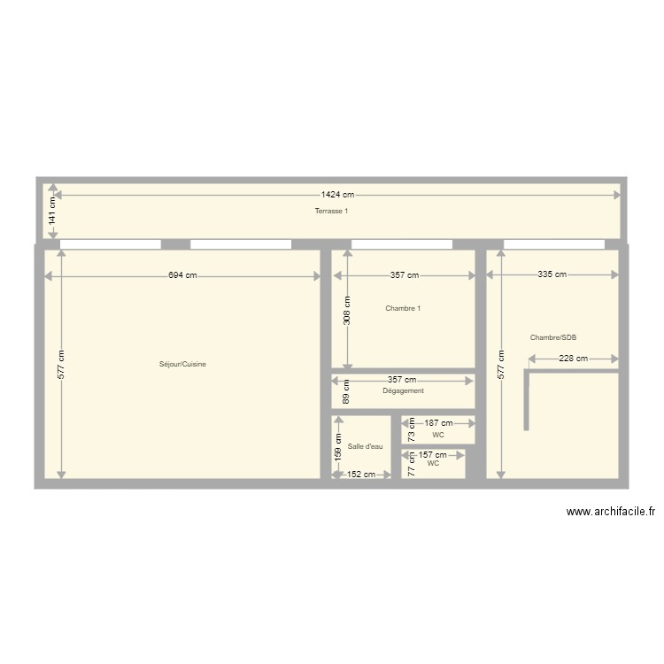 MASSIER. Plan de 9 pièces et 99 m2