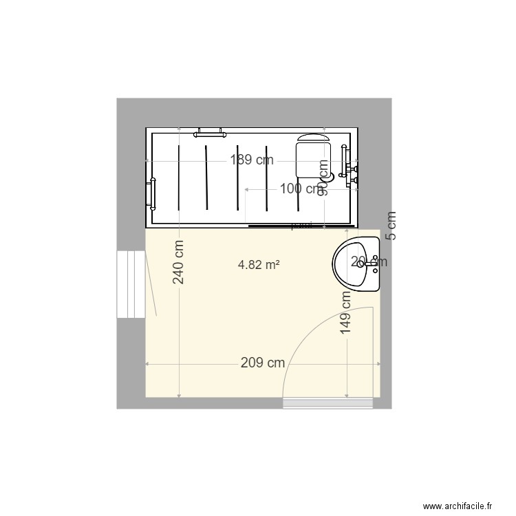 MOHAMMEDI. Plan de 1 pièce et 5 m2