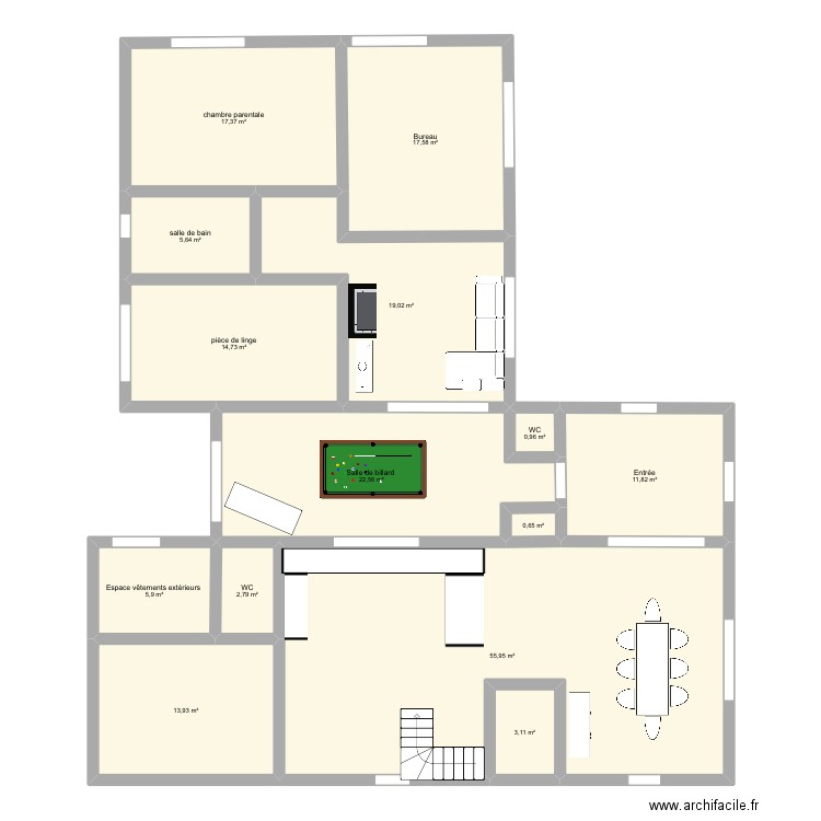 maison. Plan de 14 pièces et 192 m2