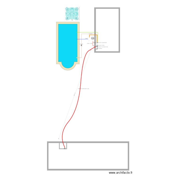 LOMBARDO PISCINE. Plan de 2 pièces et 77 m2