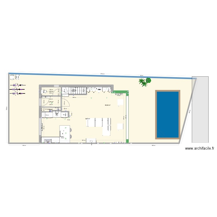 JdA terrain et piscine 4. Plan de 6 pièces et 151 m2