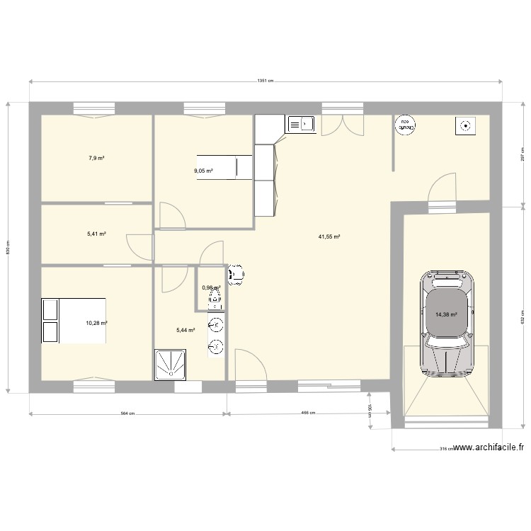 Maison legasteloix. Plan de 8 pièces et 95 m2