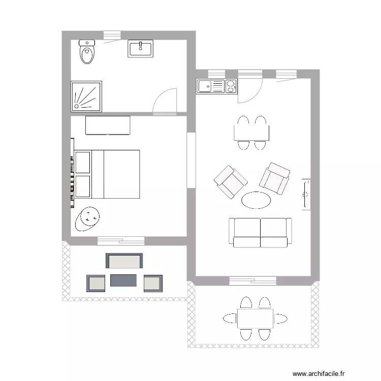 T2 38 m&sup2;. Plan de 