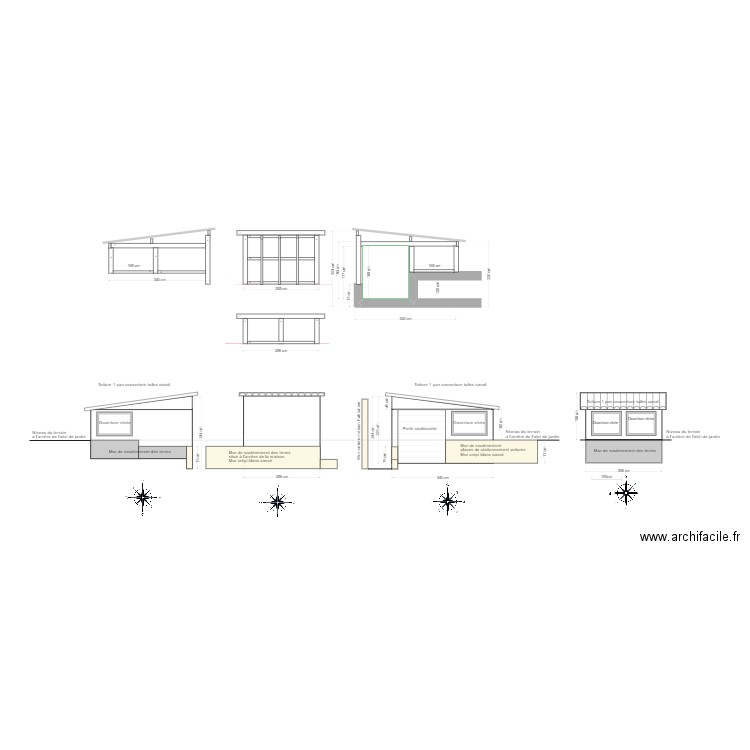 plan orangeraie structure bois. Plan de 0 pièce et 0 m2