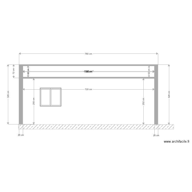 Annexe façade 8m. Plan de 0 pièce et 0 m2