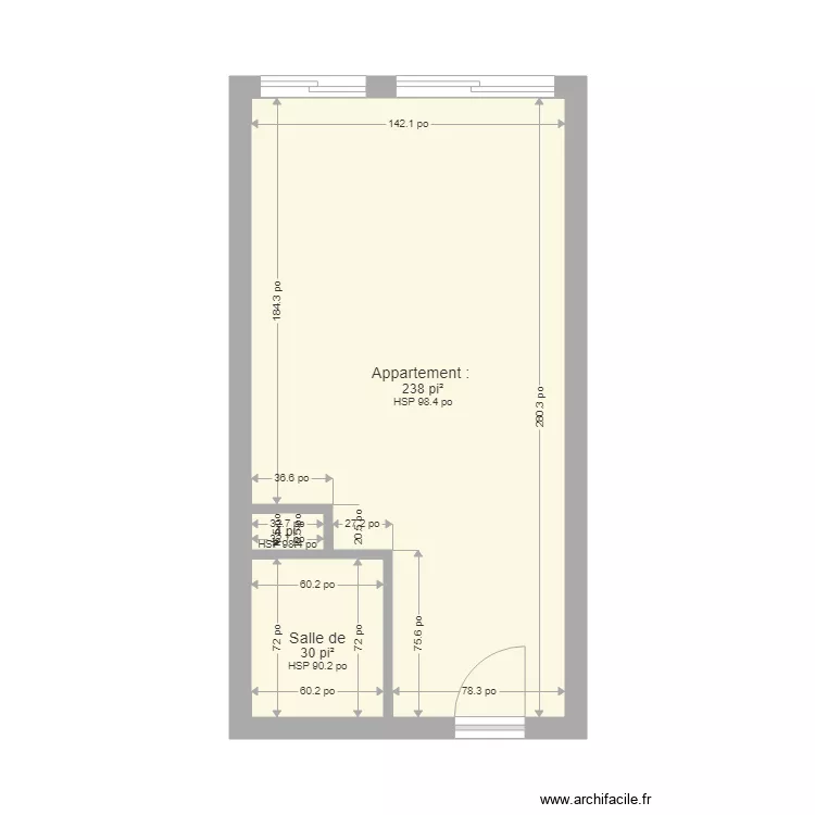 Appartement 17 mm. Plan de 