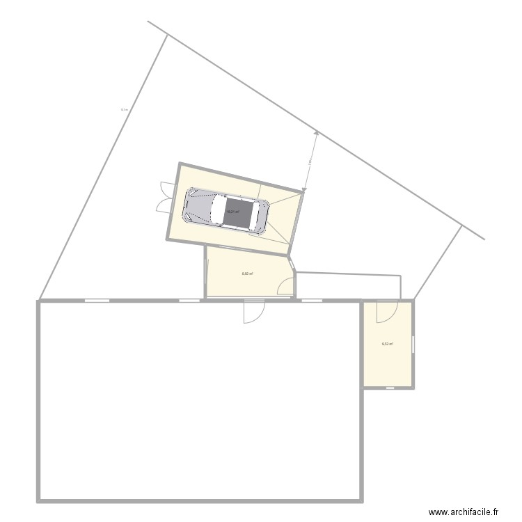 ebauche guip 3. Plan de 3 pièces et 38 m2