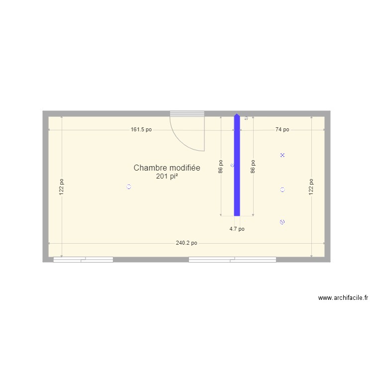 Chambre modifiée travaux. Plan de 0 pièce et 0 m2