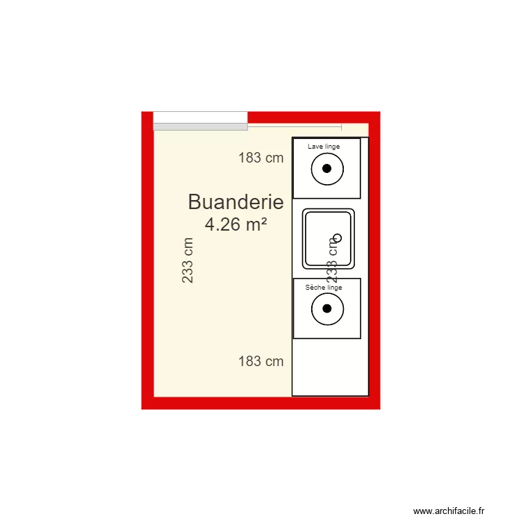 Buanderie. Plan de 