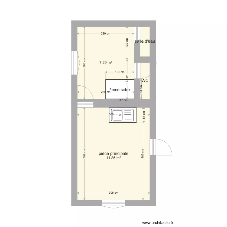 Appartement 3 RDC gauche. Plan de 