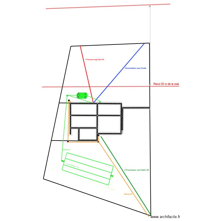 Le Henanff VS et Réseaux. Plan de 5 pièces et 91 m2