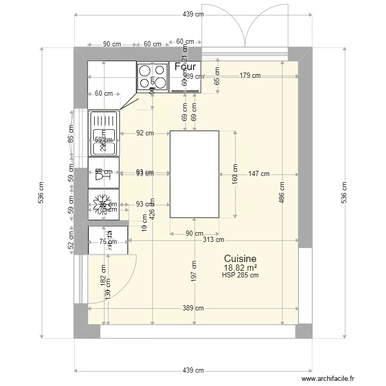 Cuisine chevreuse. Plan de 