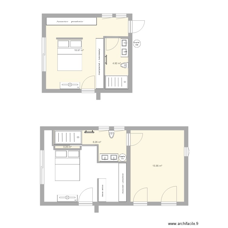 garage en chambre V1. Plan de 0 pièce et 0 m2