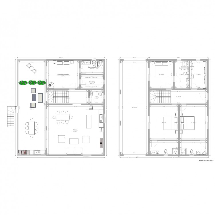 mbodiene bas petit escalier centre avec cotation. Plan de 0 pièce et 0 m2