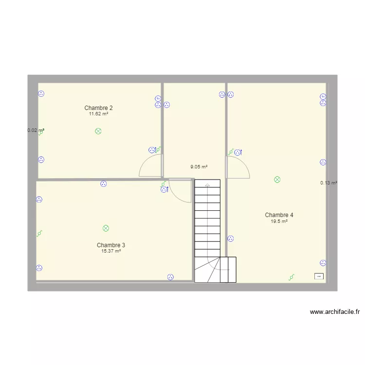 Maison Patrick etage. Plan de 
