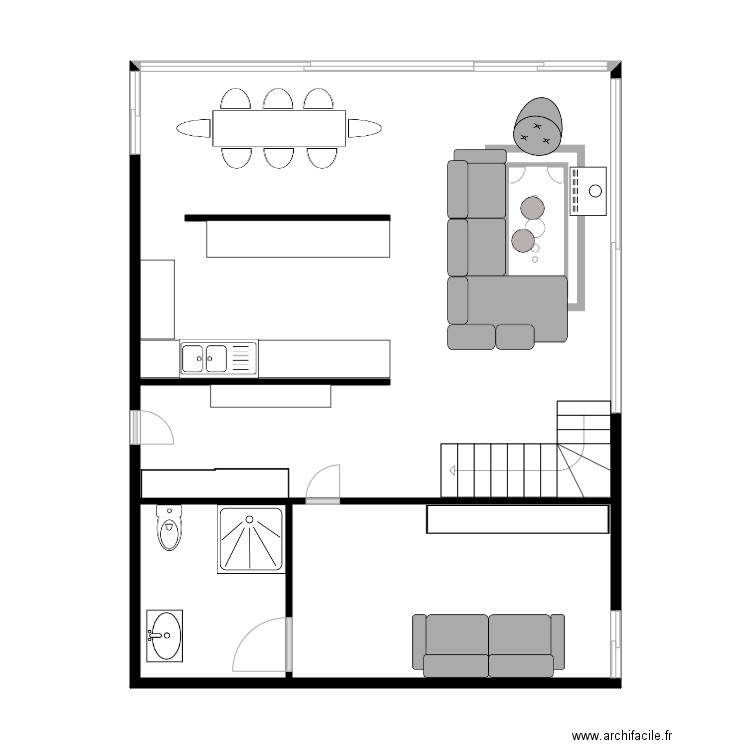 Clambinet rez. Plan de 3 pièces et 63 m2