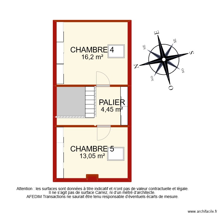 BI 10105 ETAGE 2. Plan de 6 pièces et 39 m2