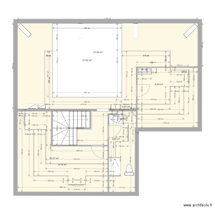 Plan Etage Existant . Plan de 0 pièce et 0 m2