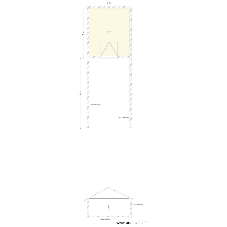 Garage  2. Plan de 1 pièce et 39 m2