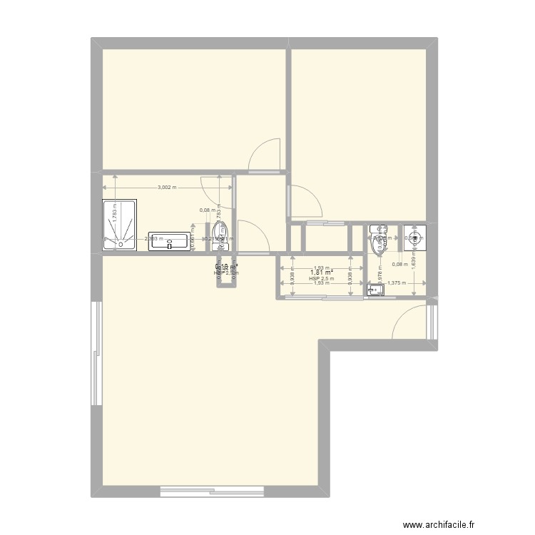 MODOL. Plan de 11 pièces et 64 m2