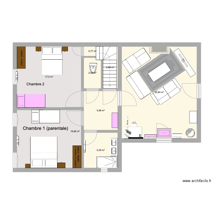 Aménagement RDC LGDV 18 avril 2022. Plan de 0 pièce et 0 m2