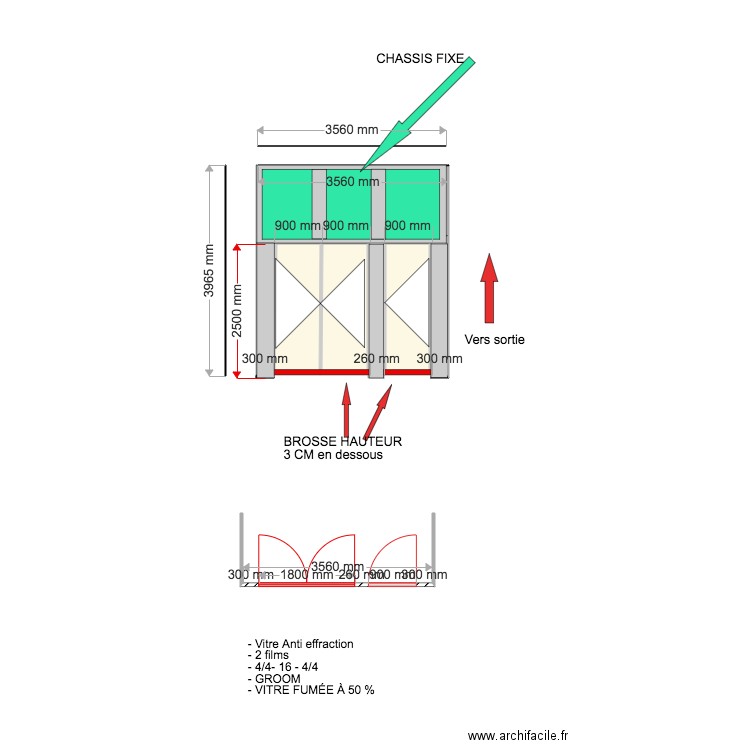 PORTES SALLE INTERIEURE. Plan de 0 pièce et 0 m2