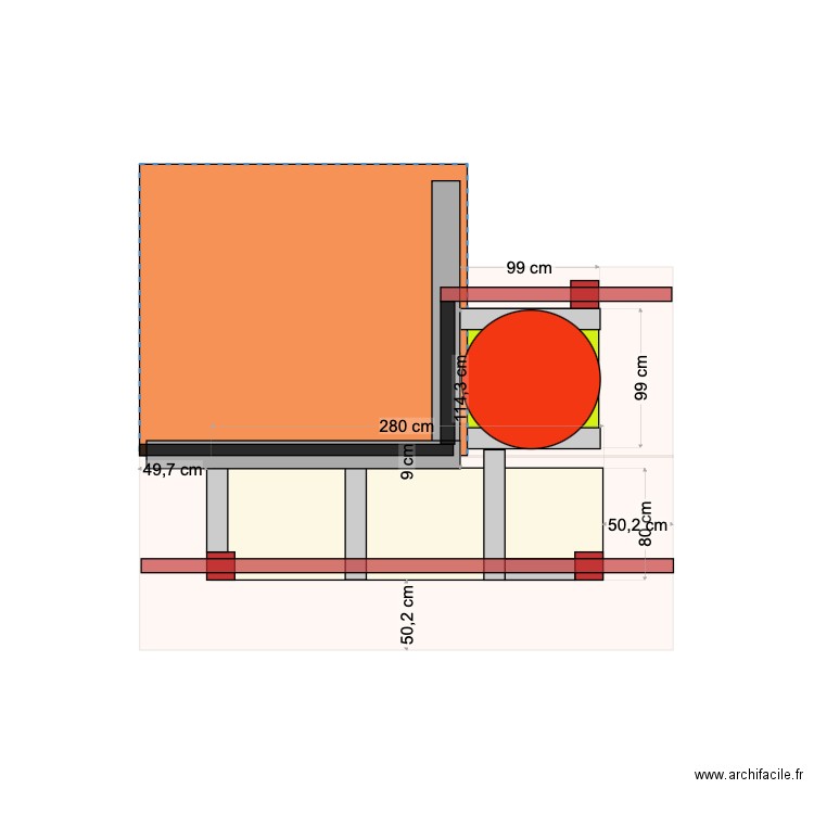 Abri Pizza ss toit. Plan de 0 pièce et 0 m2