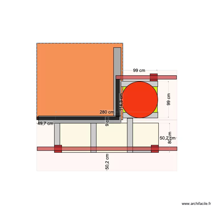 Abri Pizza ss toit. Plan de Abri Pizza ss toit. Plan de