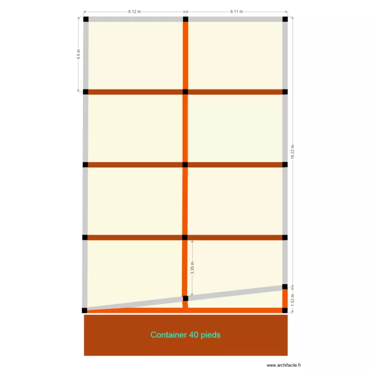 placement container. Plan de placement container. Plan de