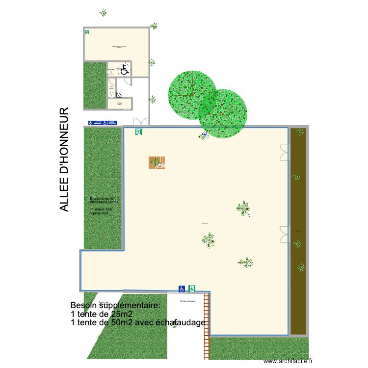 Plan extension 25 + 50 m2. Plan de 6 pièces et 572 m2